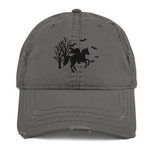 Spooky Headless Horseman Distressed Embroidered Dad Hat
