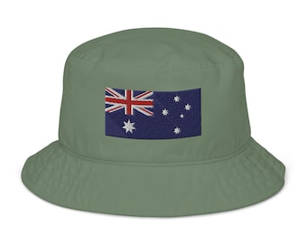 Flag of Australia Embroidered Organic bucket hat