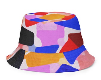 Retro Primary Colors Reversible bucket hat