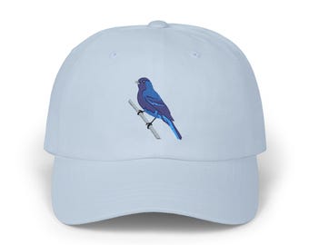 Indigo Bunting Embroidered Bird Classic Dad Cap