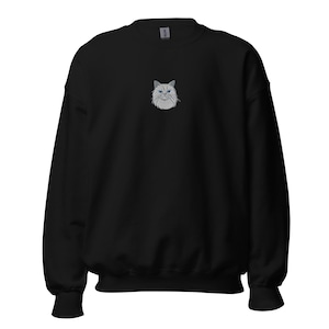 Embroidered Persian Cat Sweatshirt: Unisex Cozy Cat Lover Gift
