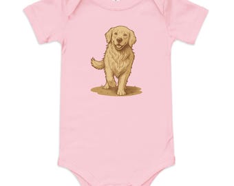 Golden Retriever Baby short sleeve one piece