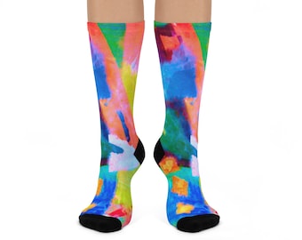 Socks "Being Still"  one size fits most DTG Crew Socks