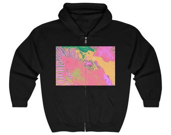 Full Zip Hoodie "Abstract 2004" Unisex Hooded Sweatshirt Jumper