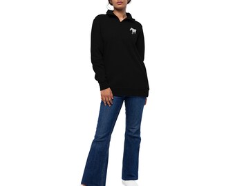 Sweatshirt Unisex quarter zip fleece pullover embroidered White Horse Sweatshirt