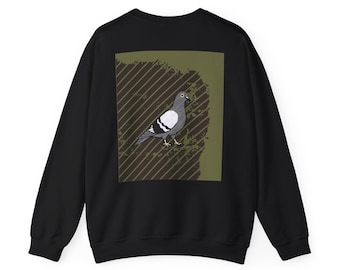 Pigeon Rules Back Print Sweatshirt, Unisex Jumper, Bird Lover Gift, Crew Neck Pullover, Comfy Sweater