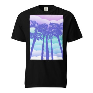 Retro Pastel Palms Unisex garment-dyed heavyweight t-shirt