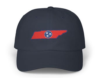 Tennessee State Flag Embroidered Dad Hat - Retro Baseball Cap