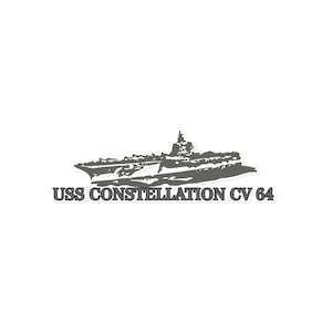 Stickers USS Constellation zonder luchtbellen - Decals historisch marineschip - hoogwaardige vinylkunst voor laptops, auto's en tijdschriften