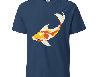 Rising Koi Unisex Heavyweight T-Shirt, Garment-Dyed Tee for Comfortable Style & Unique Design, Perfect for Everyday Wear