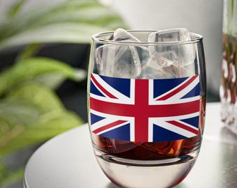 Union Jack English Flag Whiskey Glass