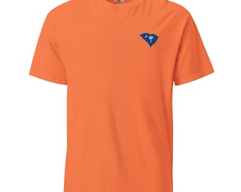 South Carolina Embroidered State Shape Flag T-Shirt Unisex Heavyweight Garment-Dyed Tee