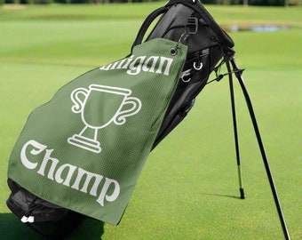 Mulligan Champ Waffle Golf Towel -Gift for Golfers - Golf Accessories, Golf Lover Present