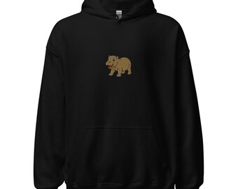 Baby Hippo Hoodie | Cute Embroidered Unisex Adult Apparel for Warmth & Comfort