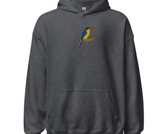 Paradise Kingfisher Embroidered Unisex Hoodie