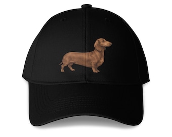 Dachshund DTF Print Structured 6-Panel Adjustable Baseball Cap