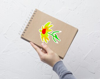 Yellow Wildflower Bubble-free stickers