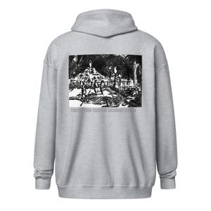 Forsyth Park Fountain Back Print Unisex zip hoodie