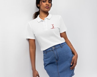 Lady Golfer Embroidered Polo Shirt for Women - Sporty Pique Polo Shirt - Stylish & Comfortable Women's Apparel