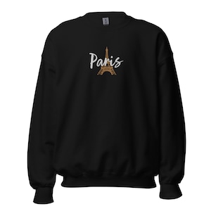 Paris Eiffel Tower Embroidered Sweatshirt, Unisex Crewneck, Cozy and Stylish  Gift for Her and Him
