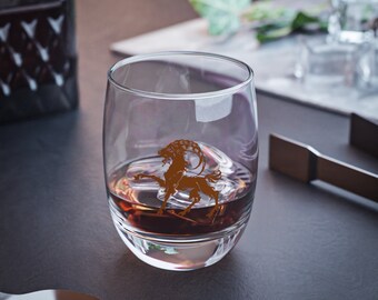 Capricorn Zodiac Whiskey Glass
