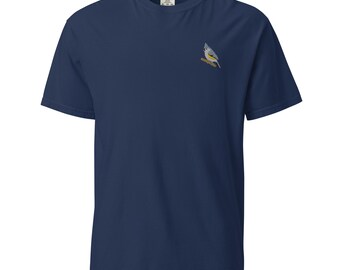 Tufted Titmouse Embroidered Unisex garment-dyed heavyweight t-shirt