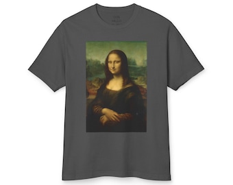 Retouched Reproduction of Mona Lisa by Leonardo da Vinci Tee, Unisex Historical Art Shirt,  Garment dyed T-Shirt, Classic Painting