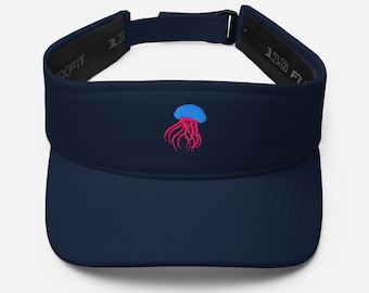 Jellyfish Embroidered Visor | Stylish Sun Protection | Adjustable Beach Hat for Women & Men