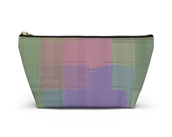 Zipper Accessory Pouch "Sage" T-bottom Makeup Bag Pencil Case  Wedding Gift