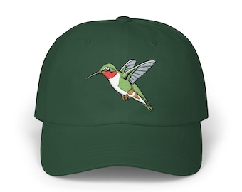 Ruby-Throated Mockingbird Embroidered Bird Classic Dad Cap