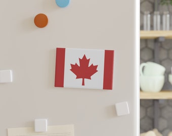 Canada Flag Button Magnet, Rectangle