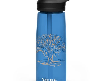 Gnarly Tree Line Art Sports water bottle