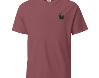 Scottish Terrier Embroidered Unisex garment-dyed heavyweight t-shirt