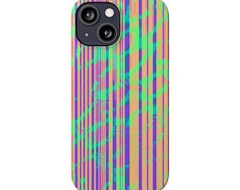 Hyper Stripes Slim Phone Case for iPhone 7-16, Sleek Phone Accessory, Stylish Smartphone Case
