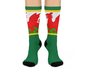 Socks "Welsh Dragon, Cymru" Crew Socks
