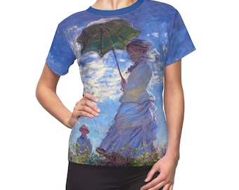 T-Shirt "Monet - Woman With a Parasol - 1875" Women's All Over Print Cut & Sew Tee