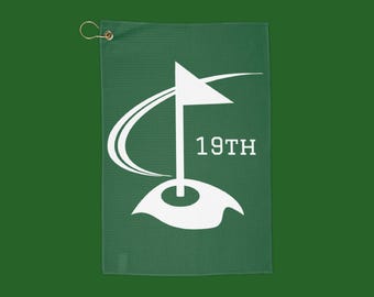 19th Hole Golf Towel with Clip