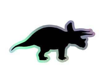 Triceratops Dinosaur Holographic Stickers - Fun & Colorful Dinosaur Decals - Perfect for Kids, Journals and Laptops
