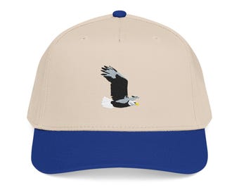 American Bald Eagle Embroidered Mid Profile Baseball Cap