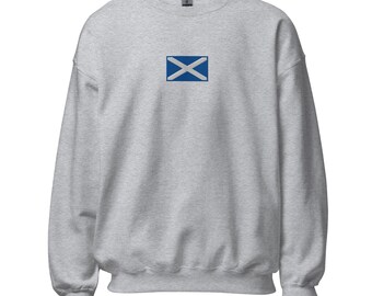Scottish Saltire Flag Embroidered Unisex Sweatshirt