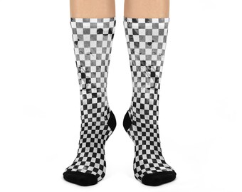 Socks Textured Checks Crew Socks