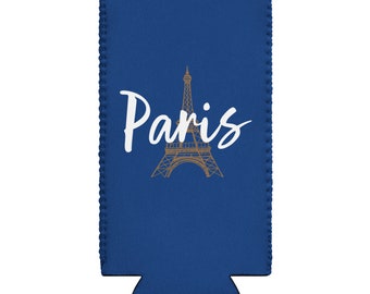 Eiffel Tower Can Cooler - Paris Themed Drink Holder - French Party Favor - Insulated Beverage Sleeve