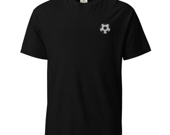 Embroidered Soccer Ball Unisex garment-dyed heavyweight t-shirt