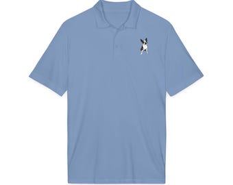 Boston Terrier Embroidered Dog Polo Shirt, Moisture-Wicking Polo