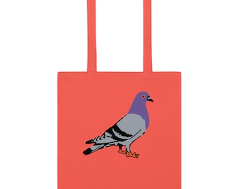 Rock Pigeon with Purple Head Cotton color tote bag