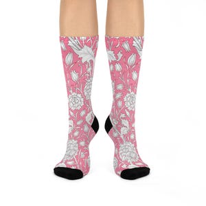 Pink Wild Tulips Crew Socks