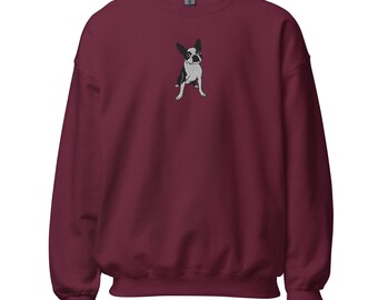 Boston Terrier Embroidered Unisex Sweatshirt