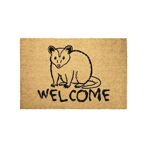 Welcome Possum Doormat - Cute Outdoor Mat, Funny Possum Home Decor, Personalized Welcome Sign, Gift for Animal Lovers & Housewarming