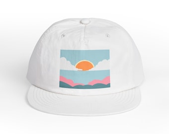Minimalist Ocean Sunrise Surf Cap, Beach Hat, Summer Cap