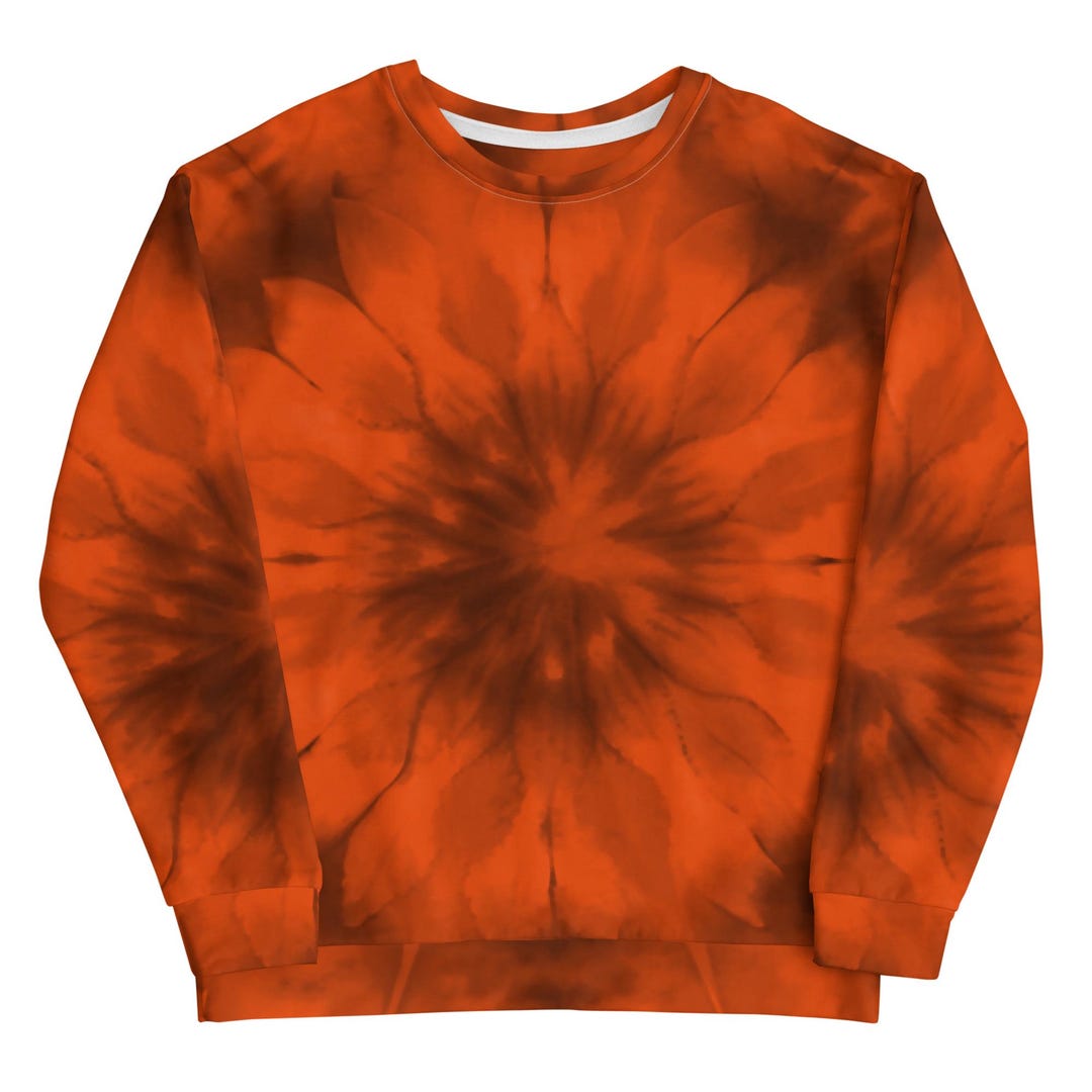 burnt orange tie dye shirt